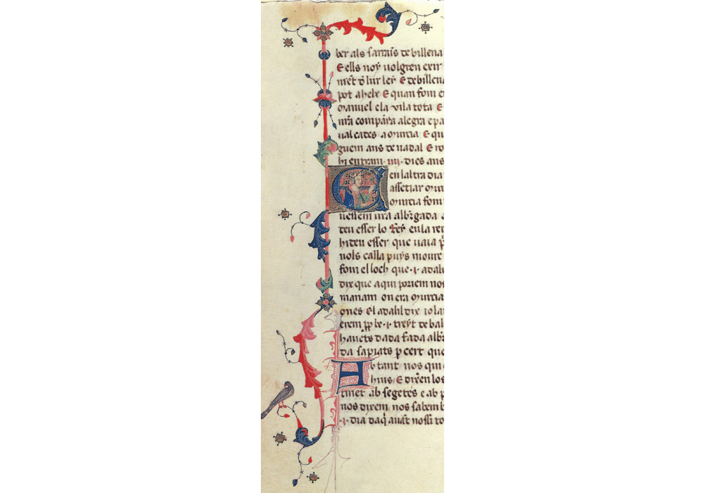 Llibre dels Feyts-rey Jaime I de Aragón-Celesti Destorrents-Manuscript-Illuminated codex-facsimile book-Vicent García Editores-5 Border Detail.